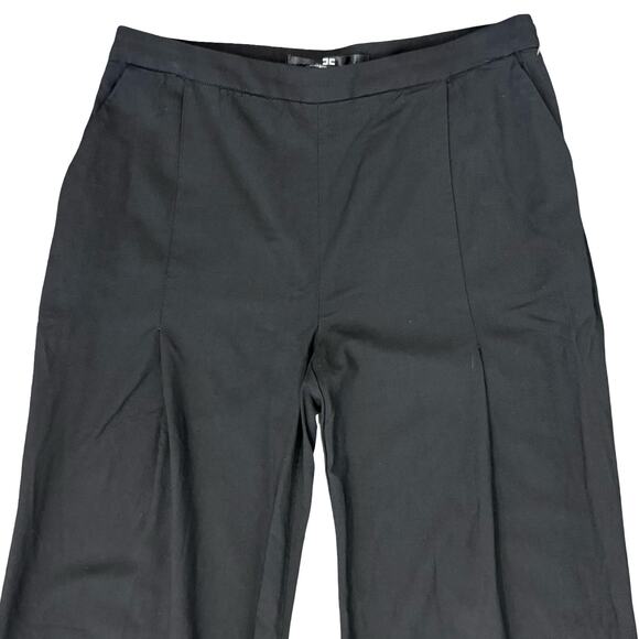 Elisabetta Franchi Black Pleated Wide Leg Pants Wool Blend Trousers sz 40 / 10 - Picture 11 of 12